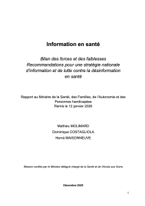 Bilan des forces et des faiblesses Recommandations pour une stratégie nationale d’information et de lutte contre la désinformation en santé