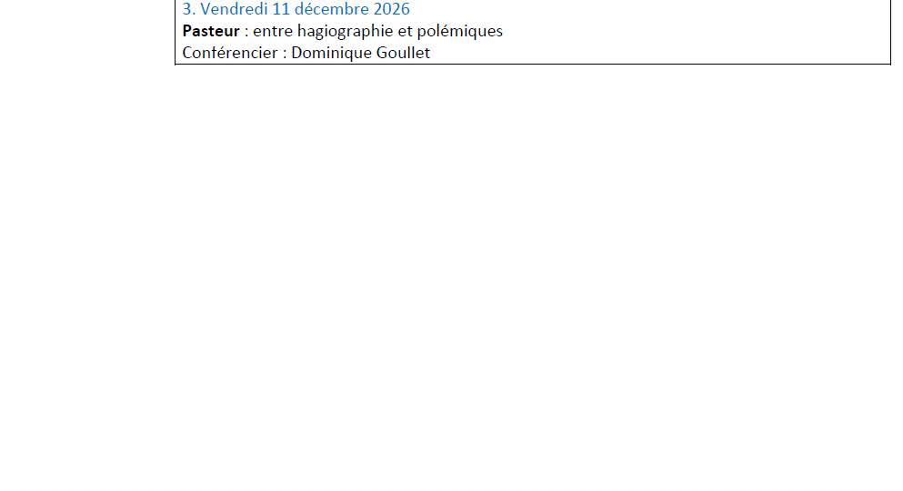 Pochaines confénces 2026